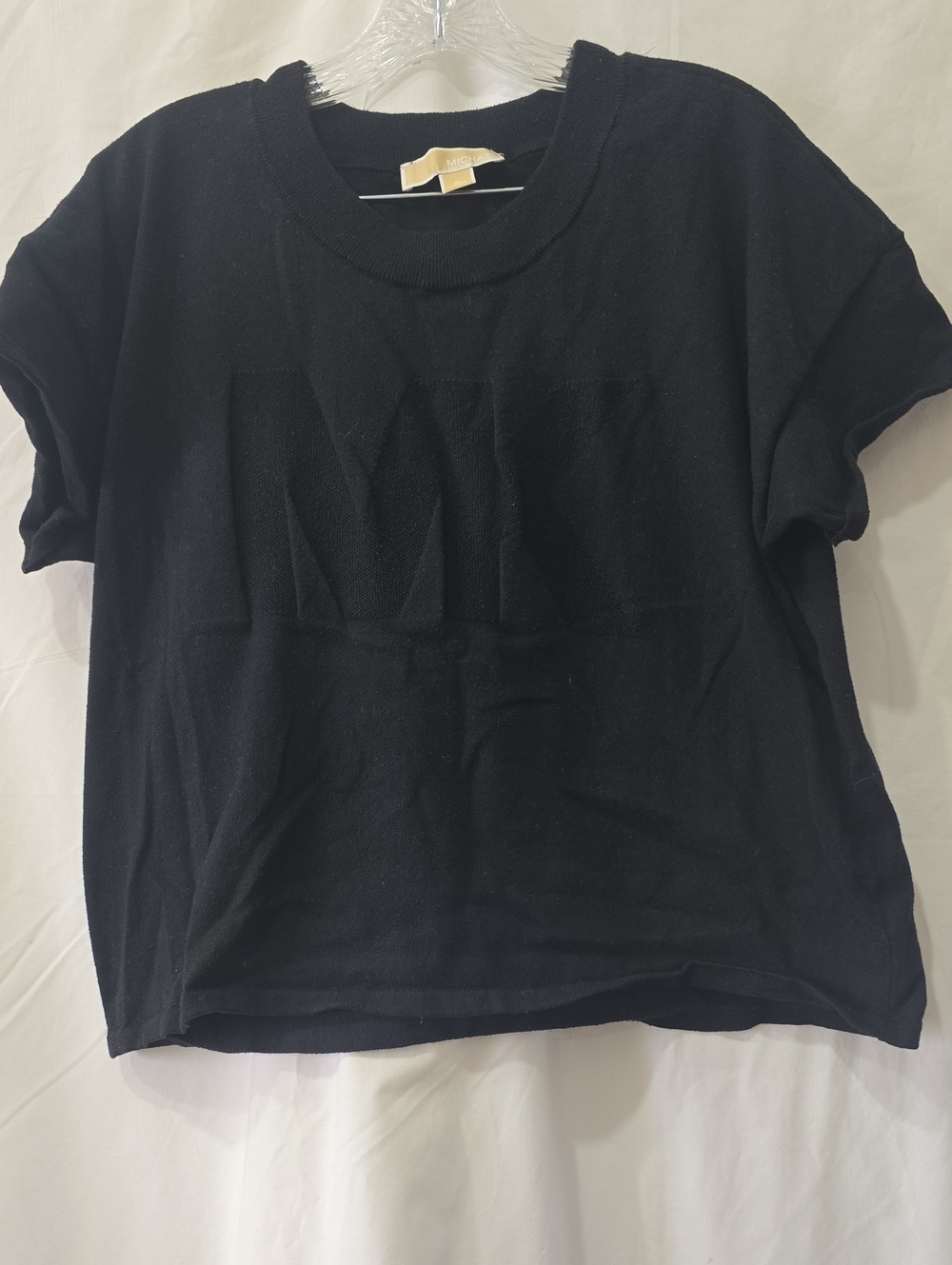 Michael Kors Black Short Sleeve Knit Logo Tee